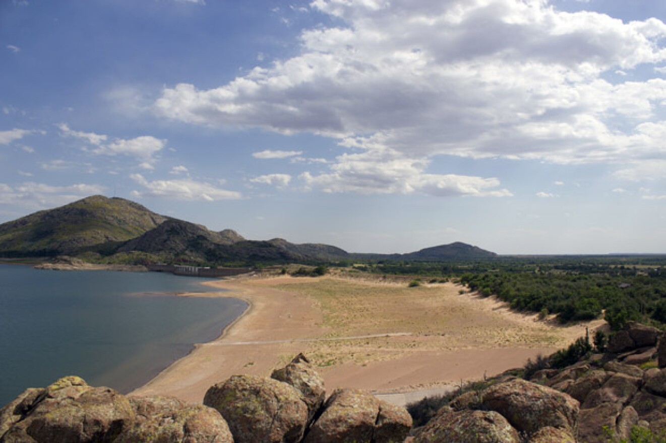 After four years of drought, municipal water storage in in Altus-Lugert lake has dropped to about 10 percent.